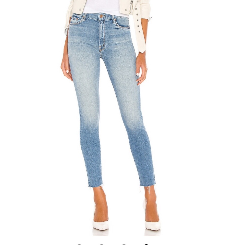 MOTHER High waisted Looker Ankle Fray